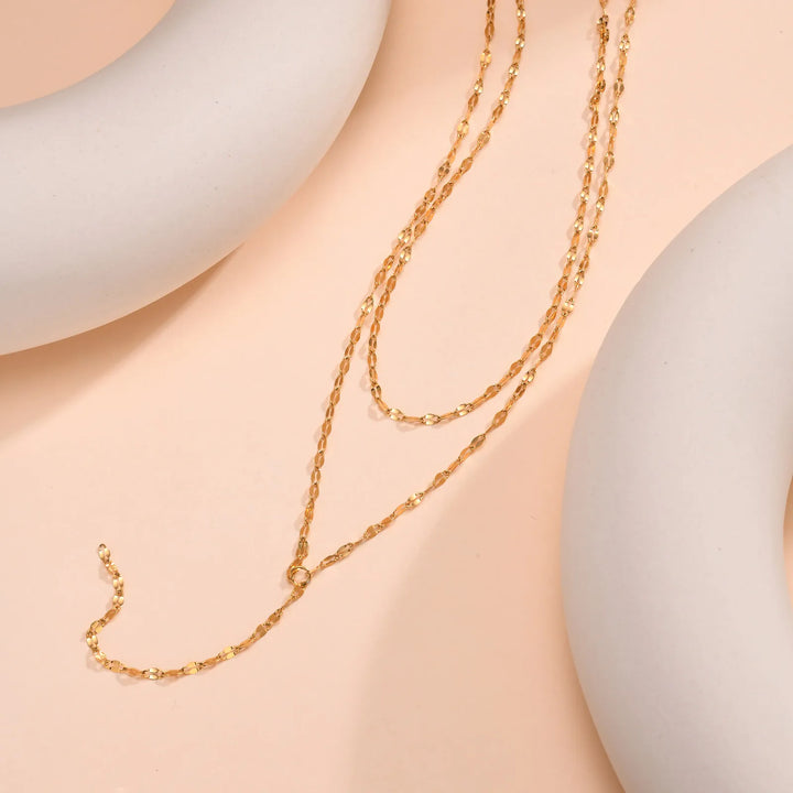 Double-Layer Lip Chain Necklace