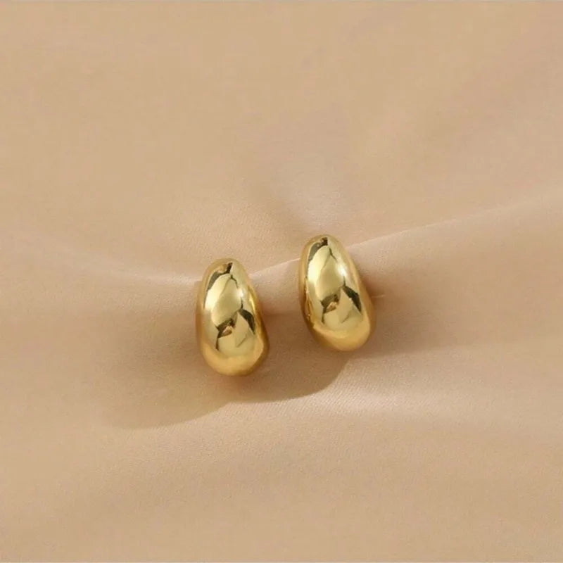 Retro Teardrop Hoop Earrings