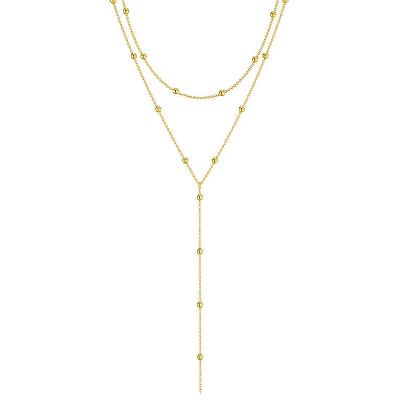 Golden Layered Lariat Necklace