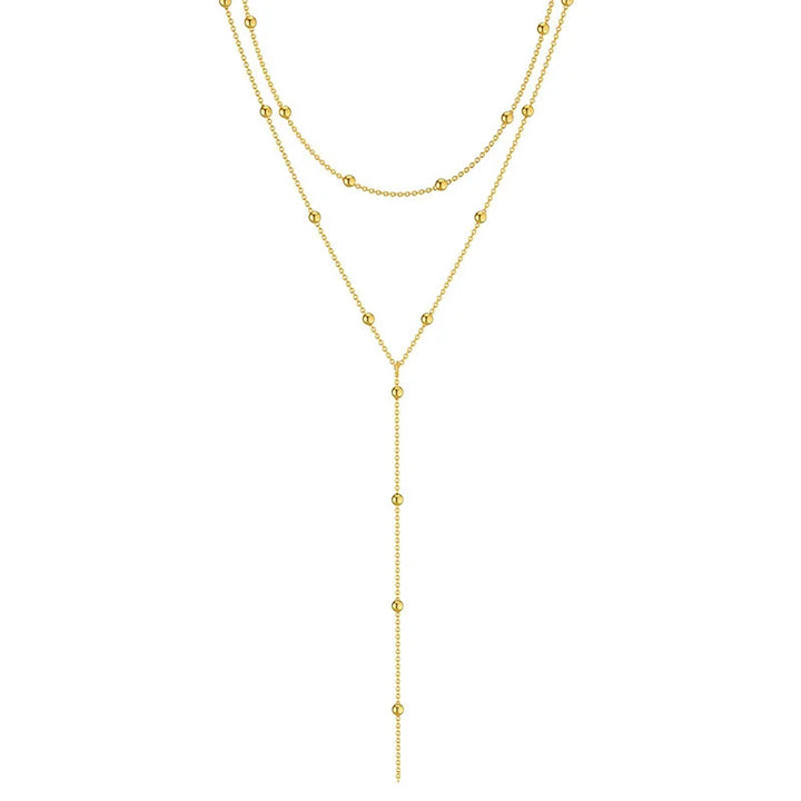 Golden Layered Lariat Necklace